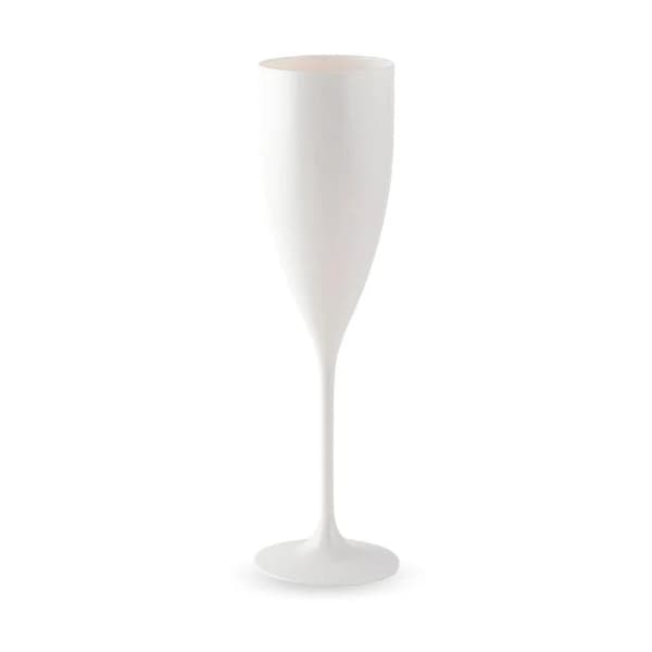 【BQ】Champagneglas i plast, hvide, lange drikkeglas til fest og fejring