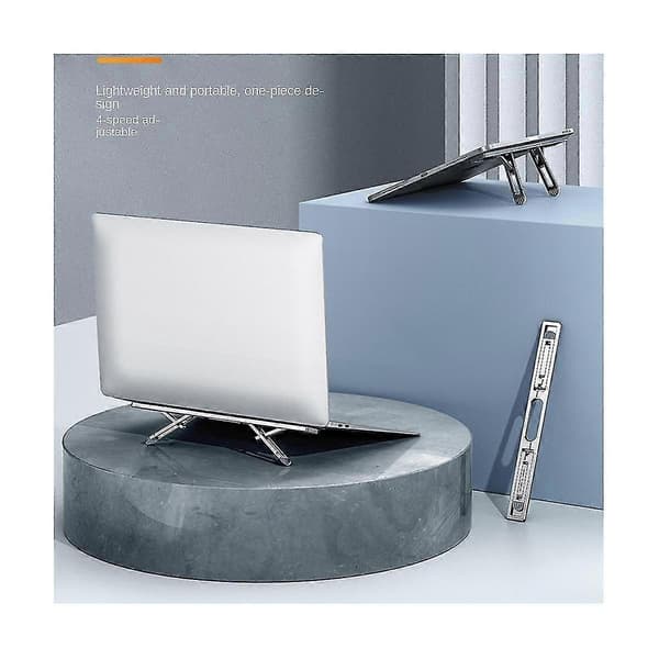 Vertikalt laptopstativ i aluminium til Air Pro, justerbar holder, foldbart, bærbart laptopstativ Grå