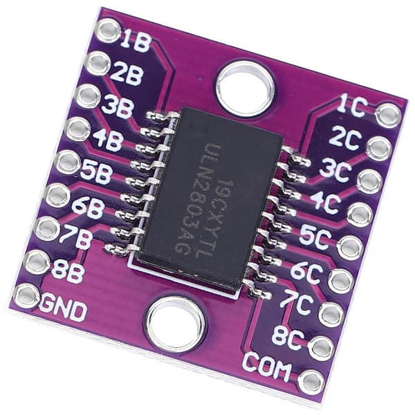 2 kpl ULN2803A Darlington Transistor Array -moduuli 50 V violetti teollisuuden sähkötarvike