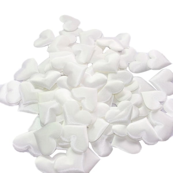 100 stk Romantisk Gift Kjærlighet Hjerte Sparkle Konfetti Bord Bryllupsfest Scatter White 2.1 cm