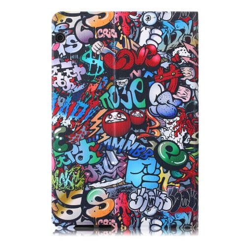【BQ】Mønstertrykt PU-etui med graffitimønsterholder til din H