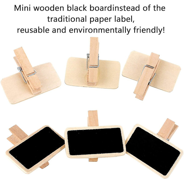 100 Pieces Mini Blackboard, Mini Chalkboard Signs Rectangle Message Blackboard