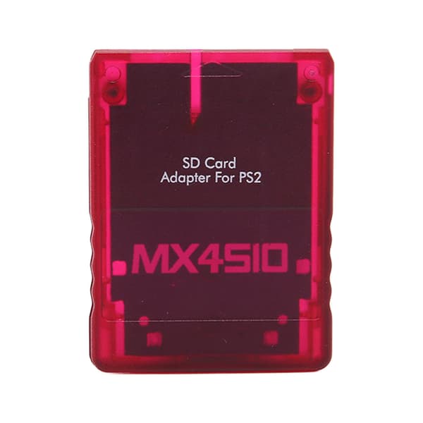 Stabil erstatningsminnekortleser for PS2 - MX4SIO SIO2SD-adapter (transparent rød)