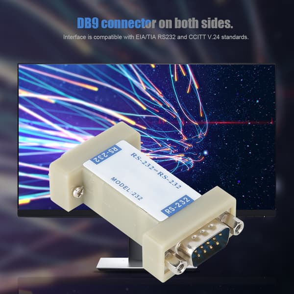 RS232 til RS232 optoelektronisk isolator med DB9-kontakt