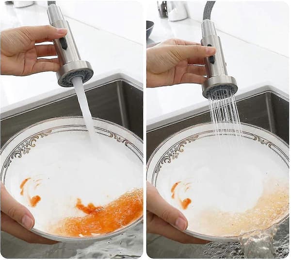 2 moduser sprayhode kjøkkenkran reservespray, sprayhode universelt G1/2 kranhode, sprayhode (børstet nikkel)