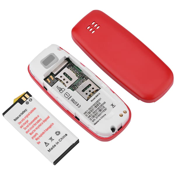 Lille Dual SIM GSM Mobiltelefon med Bluetooth - Rød