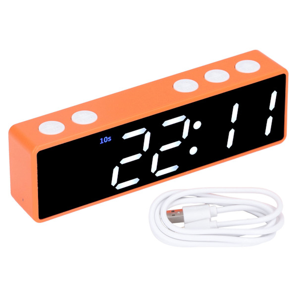 LED Digital Timer Multifunktionell Elektronisk Skrivbordsklocka Orange Ram Grön Vit Display för Sovrum Gym