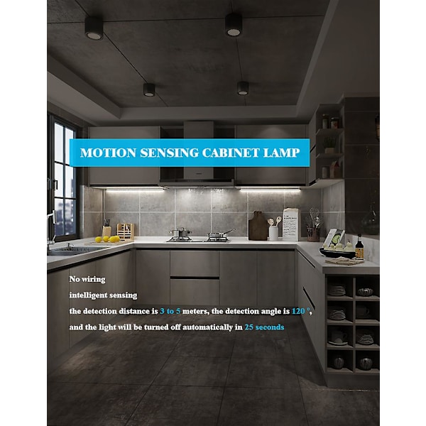 Nattljus Led-ljus Under skåpljus Rörelsesensor Garderobsljusskåp USB Uppladdningsbar köksbelysningslampa Cuboid 20cm Cold White 6000K