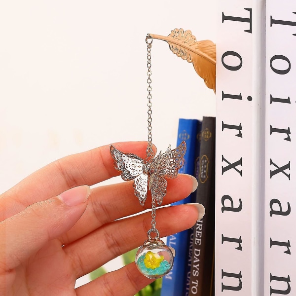 Metallfjäder Bokmärke Födelsedagspresent Kvinnor Lärare & Mors Dag Butterfly Bokmärke För bokälskare Bibliotekarieläsare A