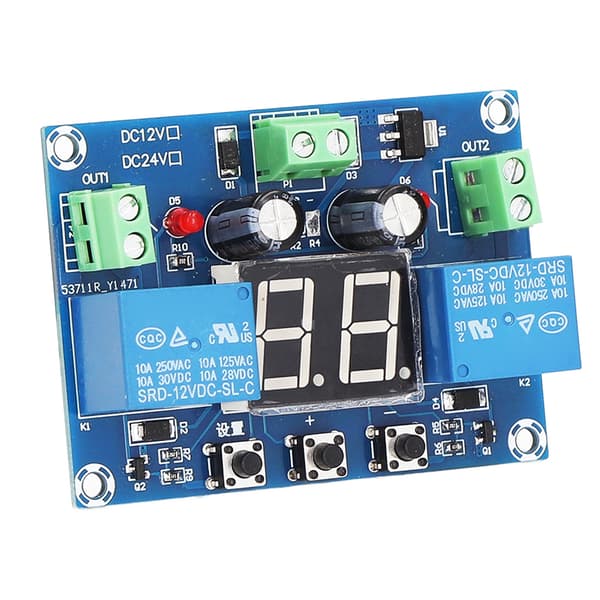 Timerrelémodul 2-kanals DC 12V Digitalt display 0-99S Syklusbryterkortkontroller