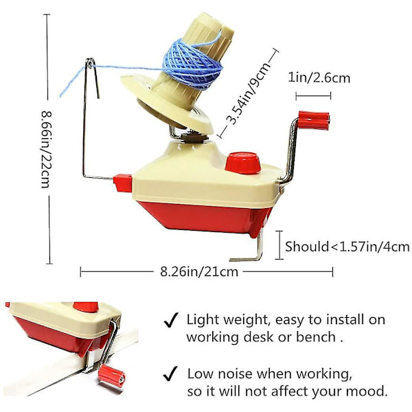 Yarn Ball Winder, bekväm Ball Winder, 1 st sax + 20 st stickstickor + 4-storlekar Pompom Maker (26)