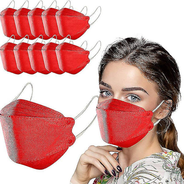 10/30/50 stykker Engangsansigtsmasker for voksne Ægte 4 lags pandebånd Justerbar næsestrop Åndbar 50 STK Hvid 50PCS White
