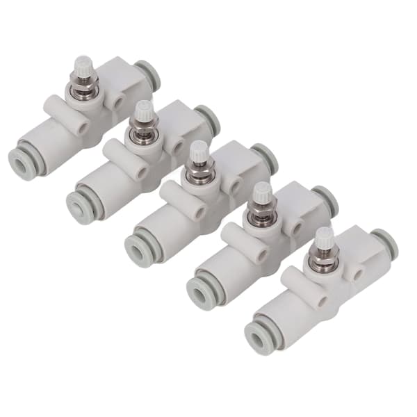 5 STK PVC Drosselventil Lige Igennem Reguleringsventil til 4 mm Rør Pneumatiske Fittings