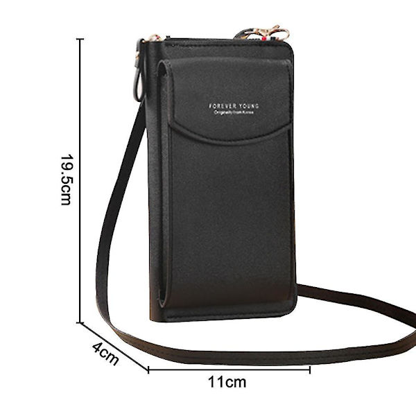 Pu Leather Blocking Crossbody Cell Phone Bag for kvinner lommebok