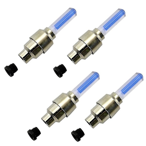 4st Cykel Bil Motorcykel Hjul Däck Ventillock Cap Led Light Lamp Tillbehör
