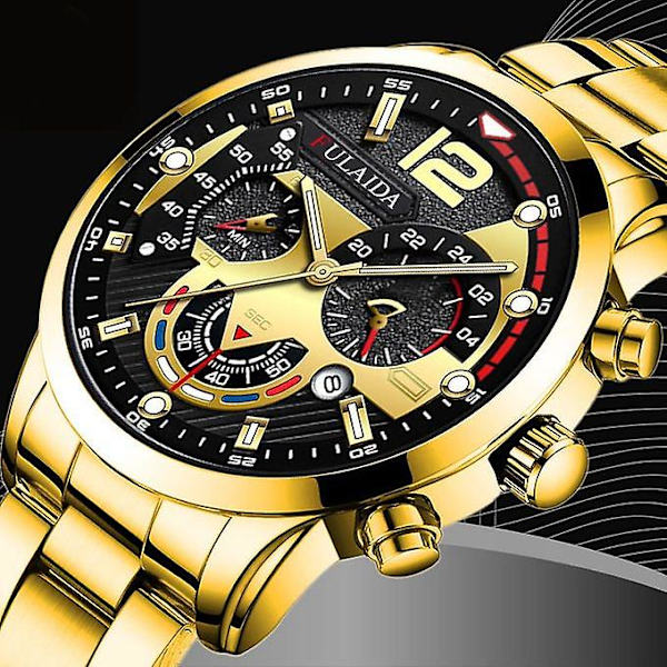 Quartz Watch Steel Band Casual Calendar Herrklocka Mode Watch Watch
