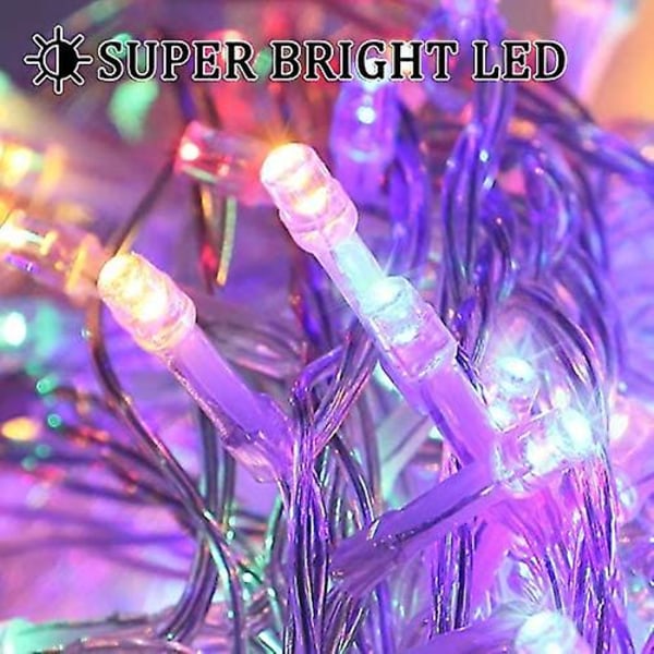 33ft 100 Led Indoor String Lights Multicolor, Clear Wire Julbelysning American standard plug