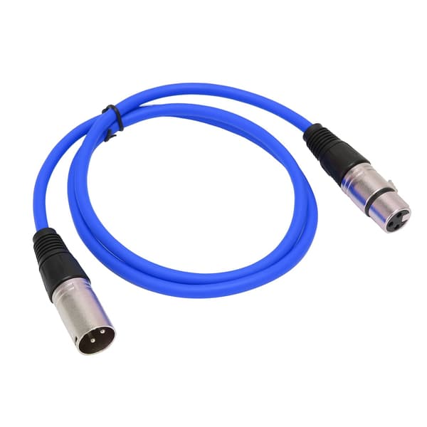 3-Pin Han til Hun Mikrofonkabel Holdbart Lydadapterkabel til Mikrofon Blå