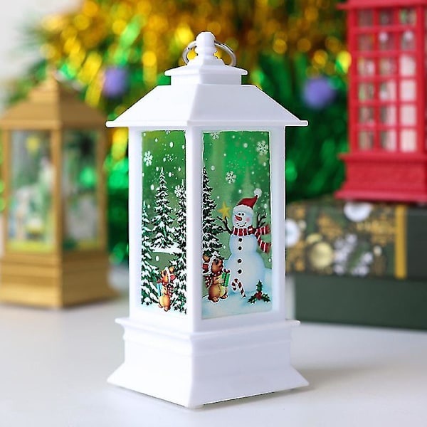 Jullykta Santa Claus Lykta Xmas Dekoration Heminredning Holiday Party WHITE