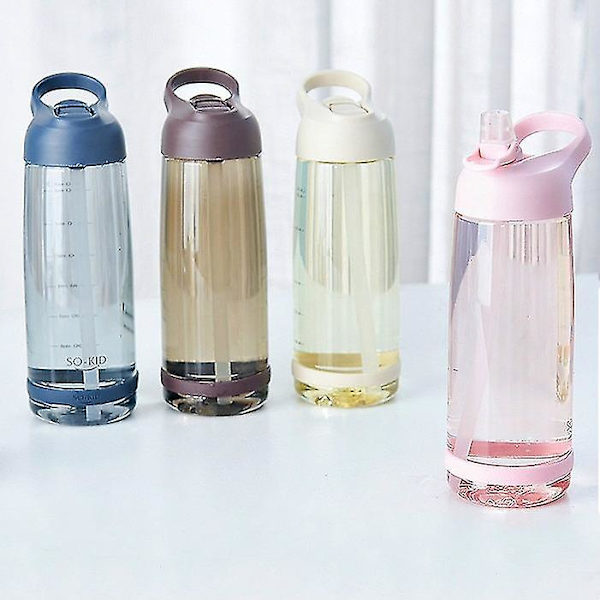 Outdoor Water Bottle With Straw Sports Bottles Leak Proof Eco-friendly For Children School DeepBlue 850ml