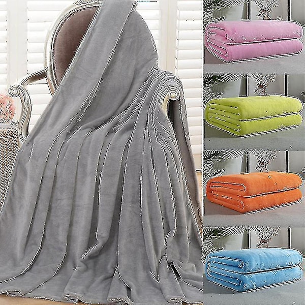 Täckefilt Mikrofiberflanell Mjuka filtar för bäddsoffor till soffa Ultravarma för alla årstider Gratis frakt Xinda Gray 100*150cm