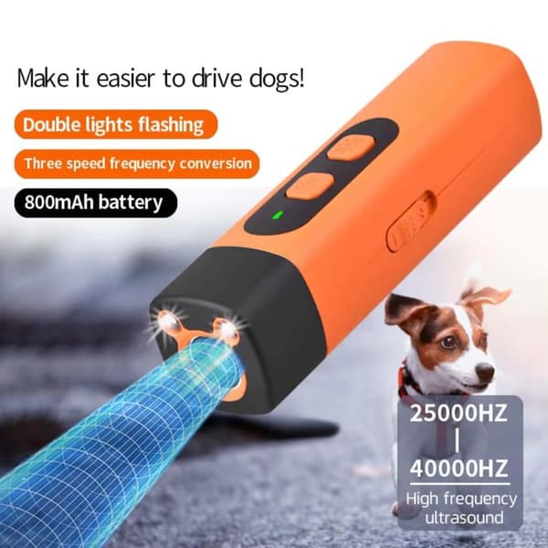 Ultralydsrepeller 2-i-1 Anti-gøen enhed - LED-lys - Til små til mellemstore hunde