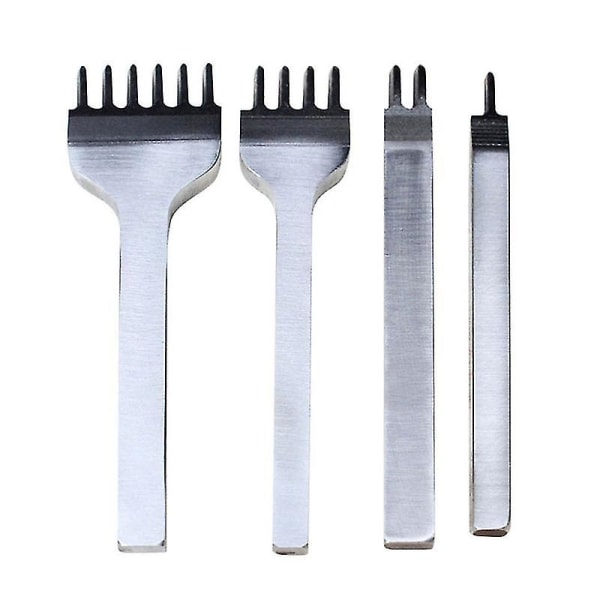Læderhåndværksværktøjssæt Rustfrit stål hulmejselgravering Stitching Punch Tools Kit 3mm