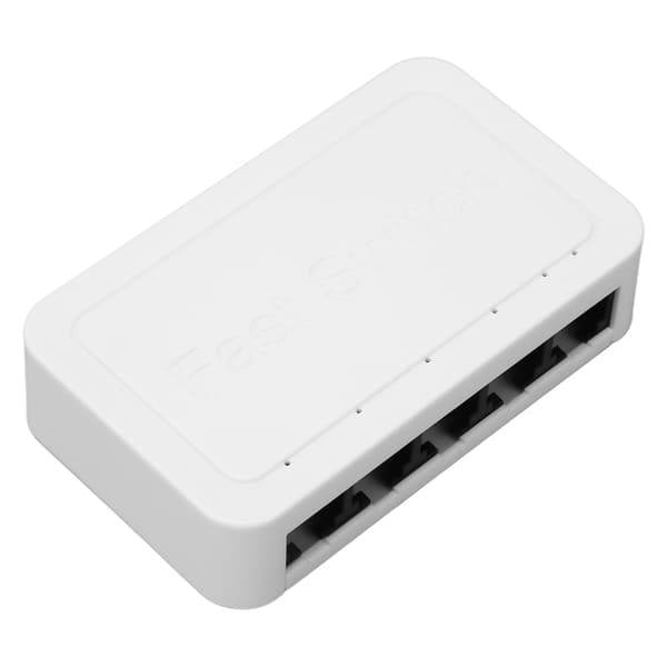5 Portars Ethernet Switch 10/100Mbps RJ45 Portar 4KV Åskskydd Snabb Ethernet Switch Skrivbords Ethernet Splitter 100‑240V EU-kontakt