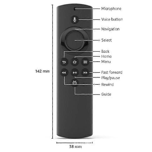 【BQ】Ny H69A73 stemmefjernkontroll erstatning for Stick Lite med stemmefjernkontroll Black