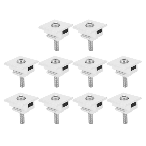 10 st Solpanel Mellanklämmor Vattentät Montering Aluminiumfäste Monteringstillbehör