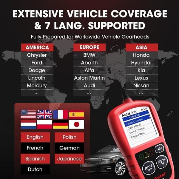 Autel AL319 OBD2 bildiagnoseværktøj - Multikodelæser (fransk)