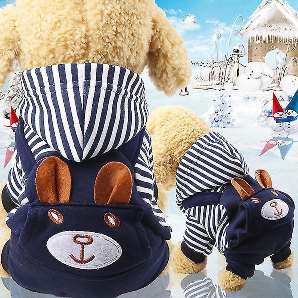 Husdjurskläder Andningsbara hundkläder Slitstarka mjuka hundar Valpkläder med sött print för husdjur Nytt Bear Pink L