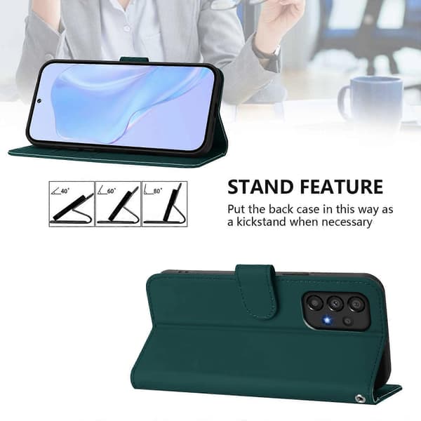 【BQ】PU-læderetui til Samsung Galaxy A33 5 Dark Green