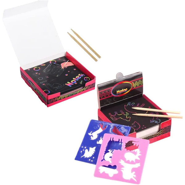Rainbow Scratch Note Cards Kid Mini Scratch Art Pad