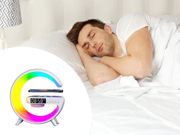 RGB-herätyskello - Langattomalla laturilla ja kaiuttimella 276