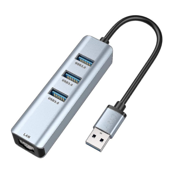 Hub USB 3.0 till Rj45 Gigabit nätverkskort Drive gratis fyra i ett nav Fint utförande Bärbar lättviktshubb