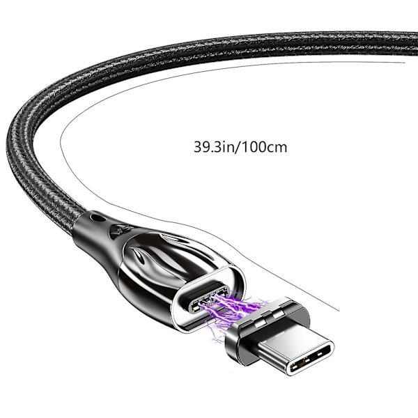 Magnetisk USB C-adapter Typ C-kontakt Stöd USB Pd 60w Snabbladdning Kompatibel med Usb-c Mobiltelefon Bärbara datorer Surfplattor