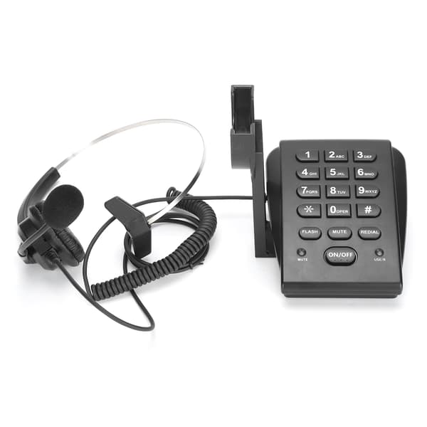 Sladdtelefon med headset - kontor och hemmabruk