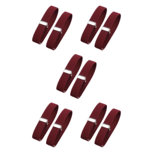 【BQ】1/2/3/5 2 dele mode herreskjorte ærmeholder elastisk rød 2x32cm 5Sæt 5Set Red 2x32cm