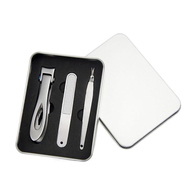 Anti-stänk Mantis Nagelklippare Set Champagne Nagelklippare Manikyr Stor hushålls Nagelklippare i rostfritt stål Presentförpackning Dead skin fork three-piece set