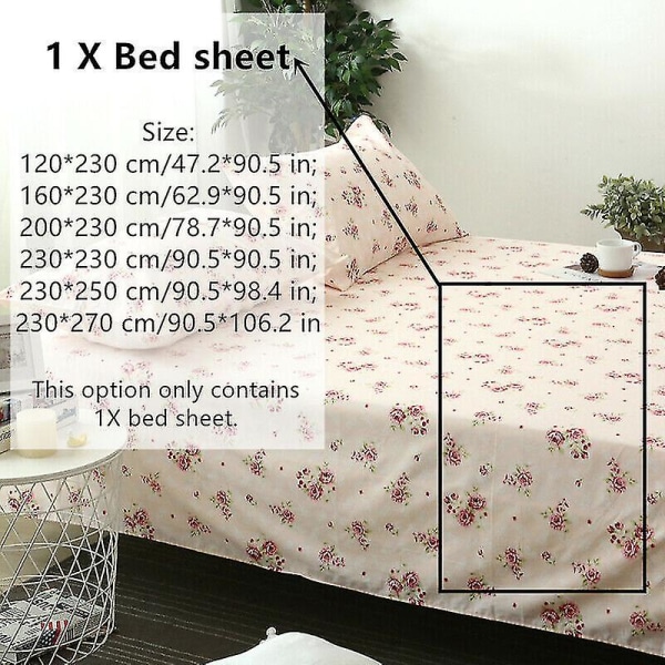 Puuvillaiset vuodevaatteet set tyynyliinat lakanat cover kukkainen maalaistyylinen 120X230cm(sheet)