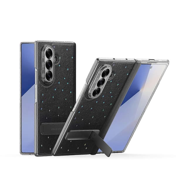 DUX DUCIS STEX Series Stjärnmönstrat Läder Vikbart Telefonfodral Black Black For Samsung Galaxy Z Fold7 5G