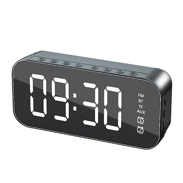 Multifunktionell LED digital väckarklocka, Bluetooth högtalare, bordsbord med lysande elektronisk musikdosa black