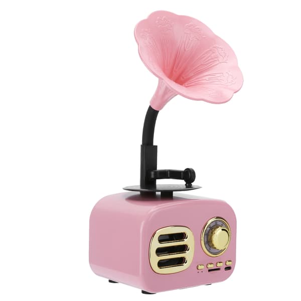 Kannettava Vintage Retro Bluetooth-kaiutin - Pinkki