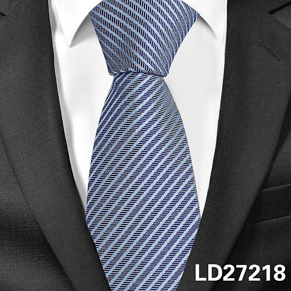 Klassiska Rutiga Slipsar För Herr Casual Slips Gravatas Stripe Blue Herr Slipsar För Business Bröllop 8 cm Bredd Herr Slipsar LD27218
