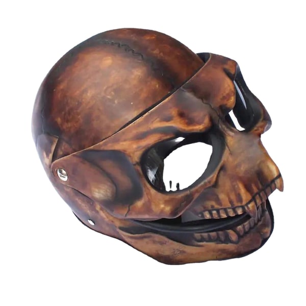 Halloween Skull Mask Hodeplagg med bevegelig munn - Full Head Mask White