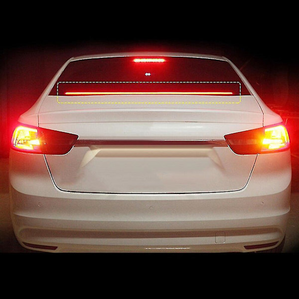 90 100cm Bil Strip Light Led Tredje Bremselys Drl Bar Sekvensielle blinklys Brems kjører dobbel blits for kjøretøy DC 12v 90cm