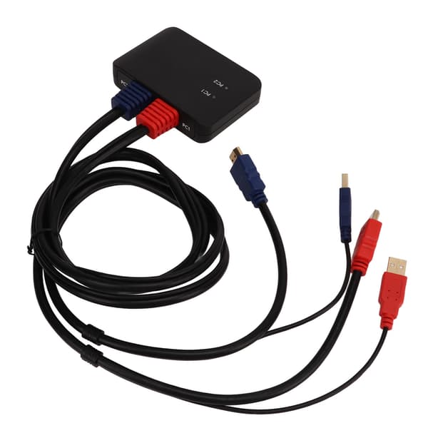 HDMI Switch 2x1 KVM Splitter Adapter til Mus Tastatur Laptop Printer Projektor