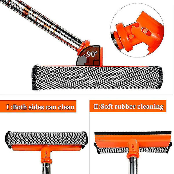 Car Wash Brush With Long Handle - 3 In 1 Car Cleaning Mop, Chenille Microfiber