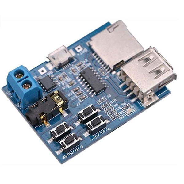 Mp3-tabsfrit afkodningskort Mp3-dekodermodul Tf-kort U Diskafkodningsafspiller leveres med strømforstærker blue